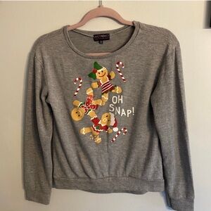Gray Gingerbread Kids Sweater